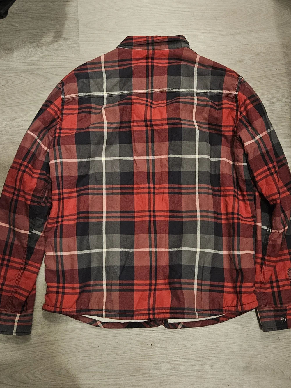 The North Face Red and Black Plaid Men's Button-Up Shirt